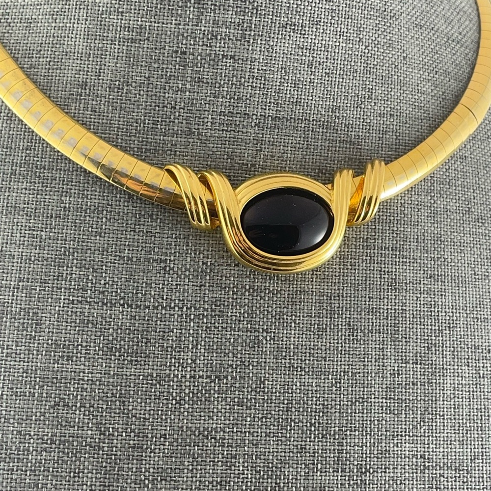 Elegant vintage Gold and Amber Charm Necklace